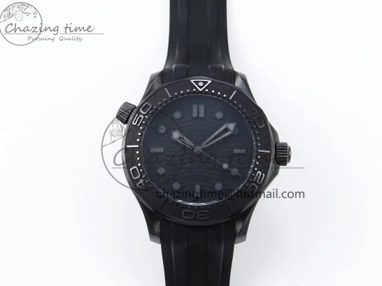 0405 Seamaster 300m 43.5mm Black Ceramic S+F 1:1 Best Edition Black Dial on Black Rubber Strap A WrinkleFree 7731